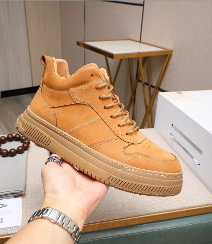 UGG High-Top Lace-Up Sneakers – Tan Suede