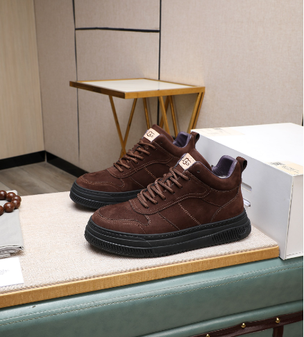 UGG High-Top Lace-Up Sneakers – Brown Suede