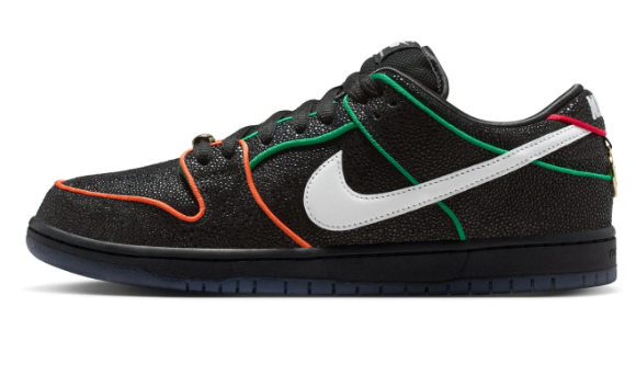 Nike SB Dunk Low Pro QS "Black/White - Challenge Red"