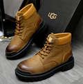 UGG Embossed Leather Lace-Up Boot – Tan
