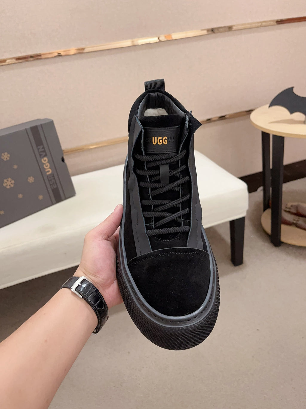 UGG Suede High-Top Skate Sneaker – Triple Black