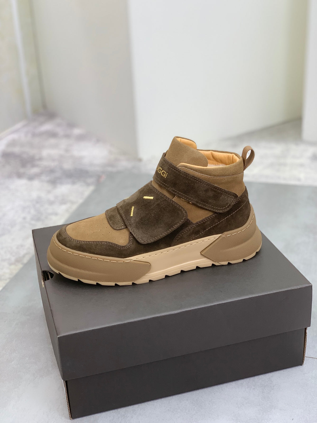 UGG Velcro Strap High-Top Sneaker Boot – Olive Brown