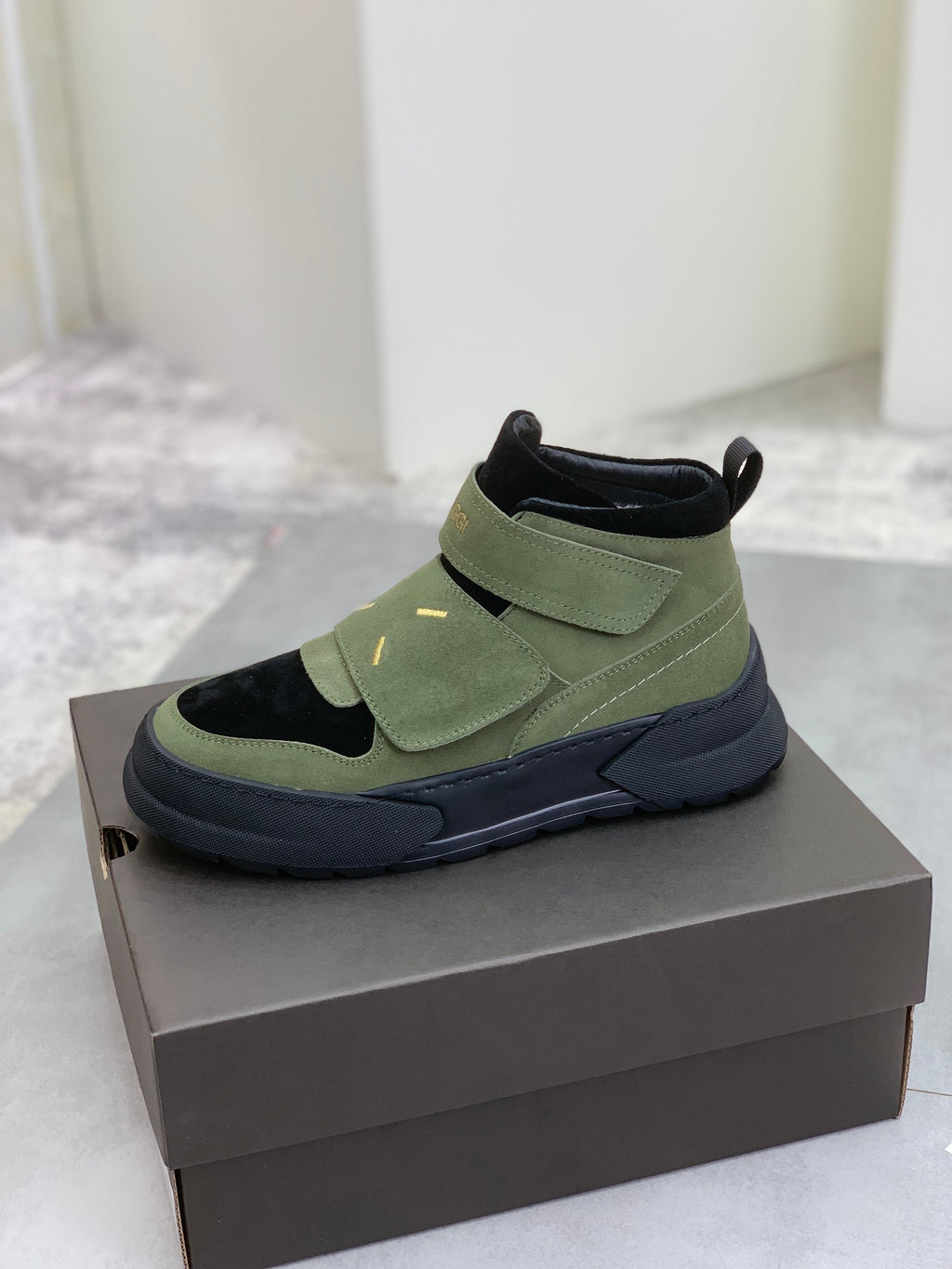 UGG Velcro Strap High-Top Sneaker Boot – Olive Green & Black