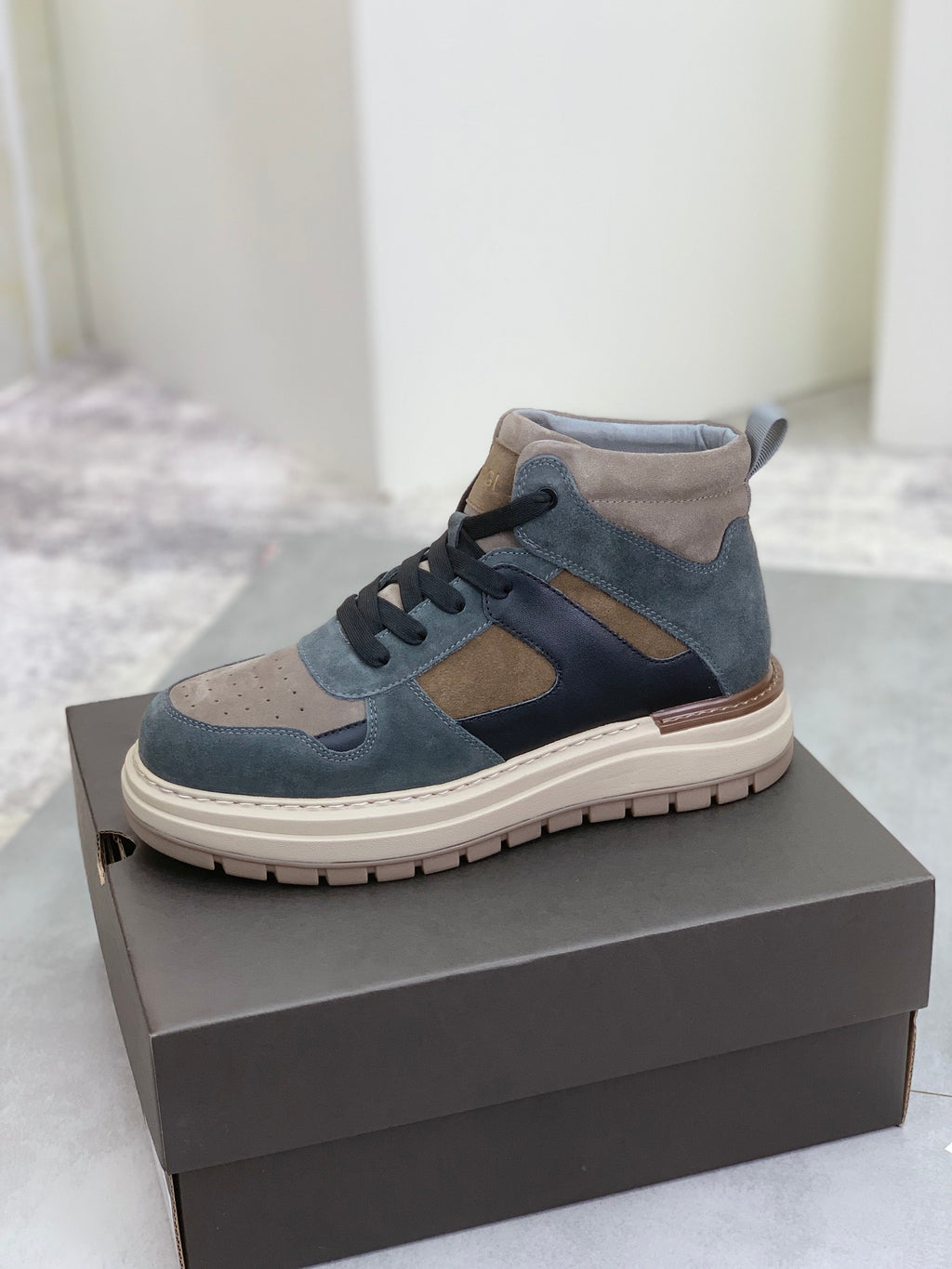 UGG Lug Sole High-Top Sneaker Boot – Slate Blue & Taupe