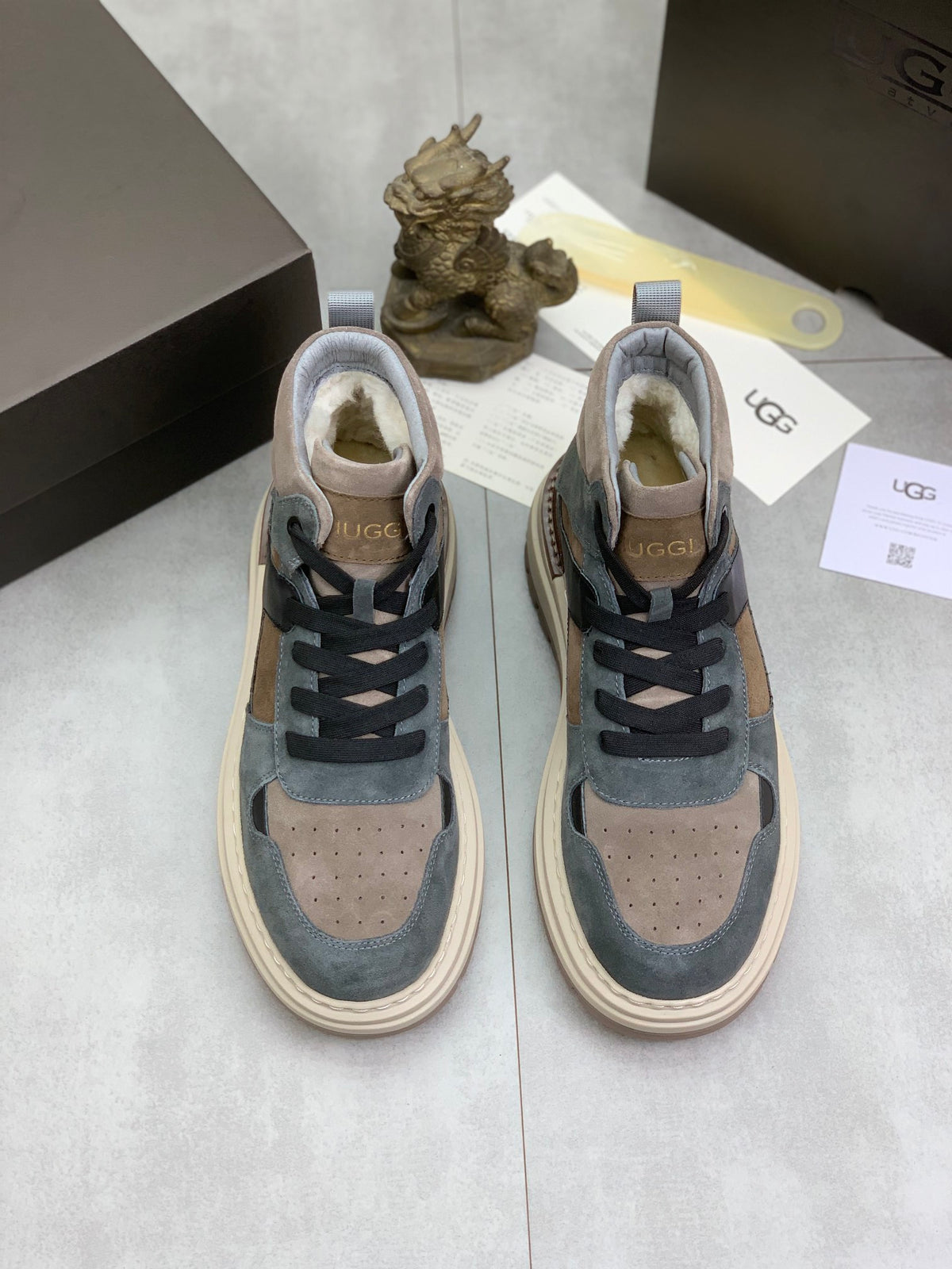 UGG Lug Sole High-Top Sneaker Boot – Slate Blue & Taupe