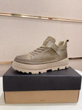 Premium Leather Platform Sneaker – Sand Khaki