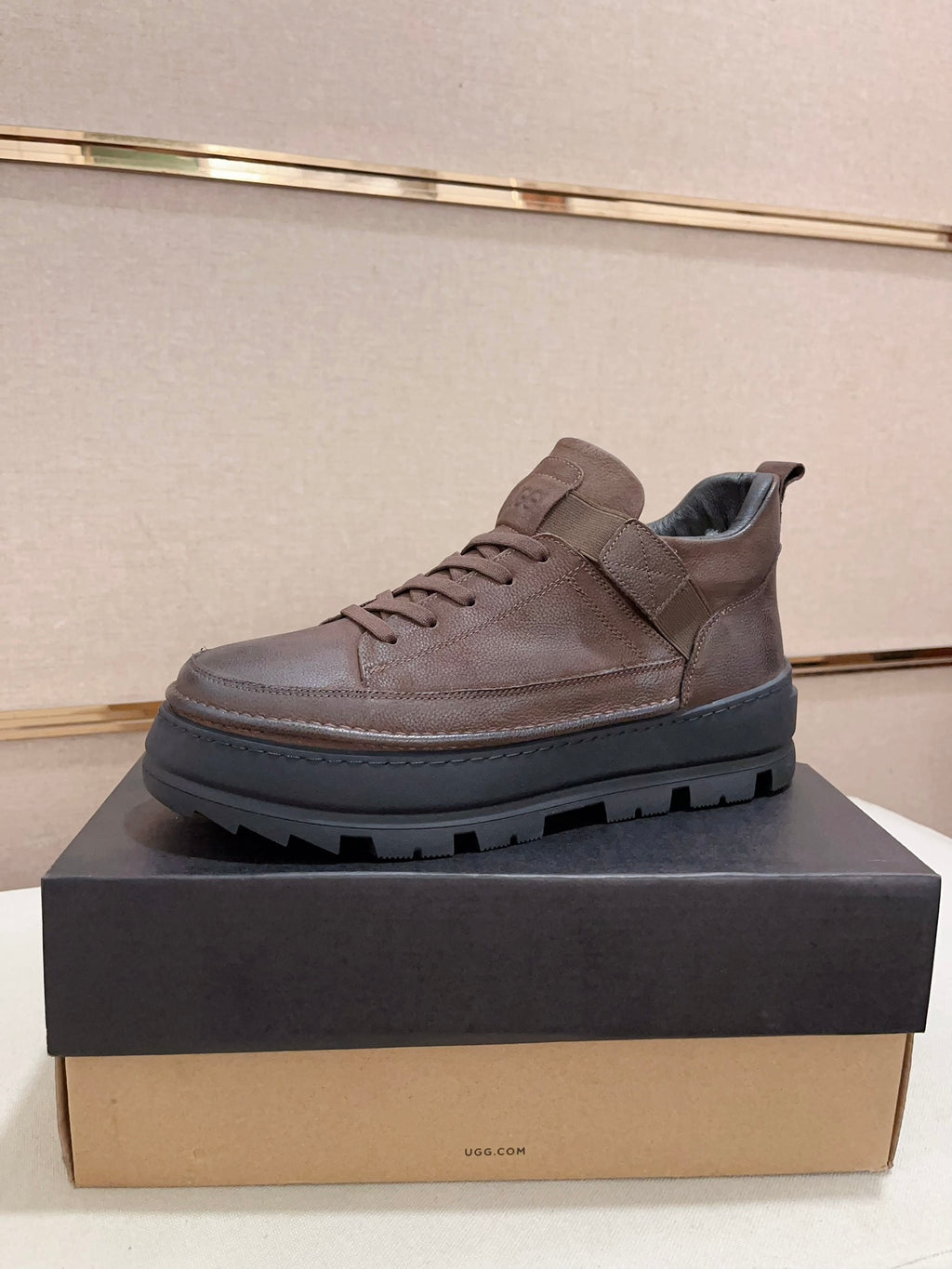 Premium Leather Platform Sneaker – Espresso Brown