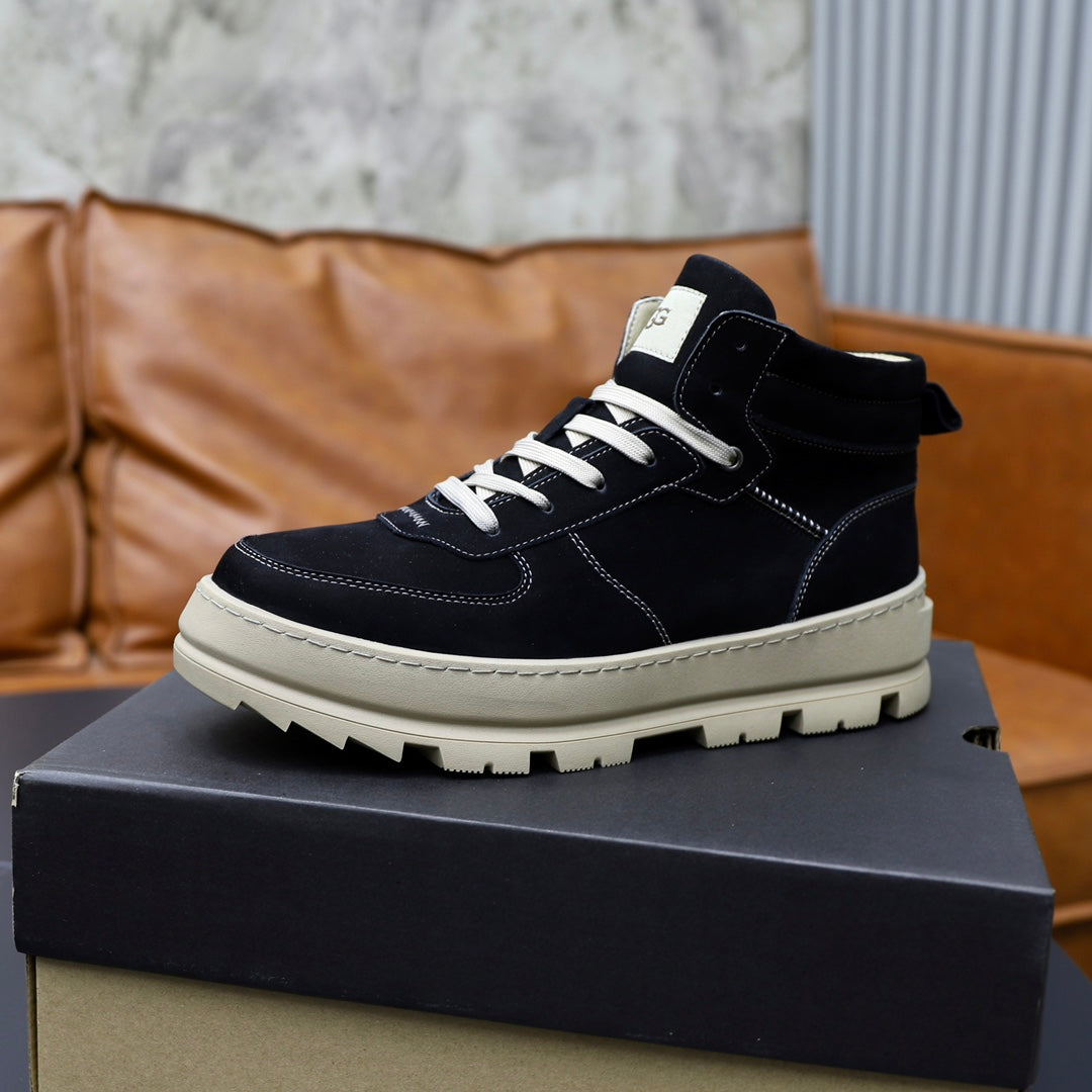 UGG Lug Sole High-Top Sneaker Boot – Black & Cream