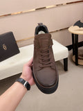 Premium Leather Platform Sneaker – Espresso Brown