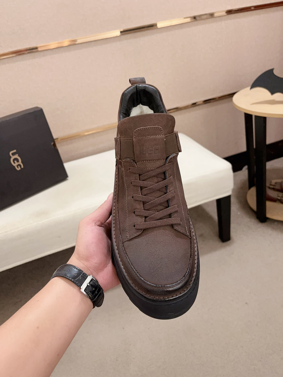 Premium Leather Platform Sneaker – Espresso Brown