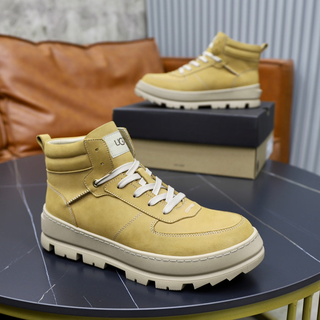 UGG Lug Sole High-Top Sneaker Boot – Sand & Cream