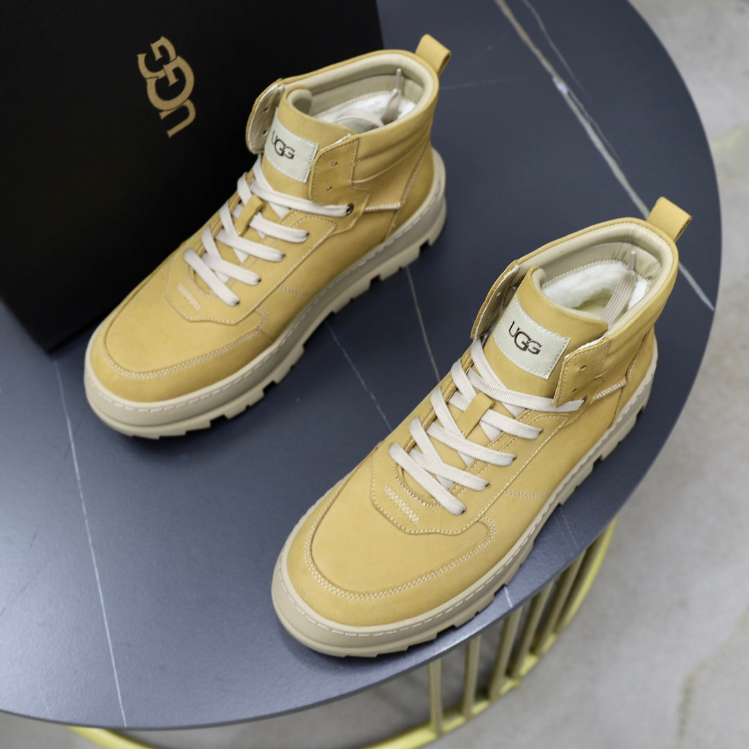 UGG Lug Sole High-Top Sneaker Boot – Sand & Cream