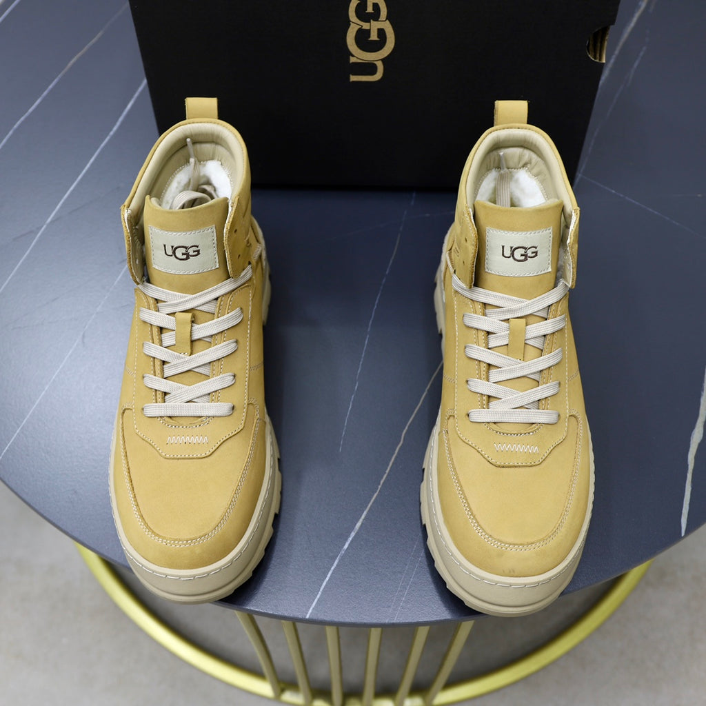 UGG Lug Sole High-Top Sneaker Boot – Sand & Cream