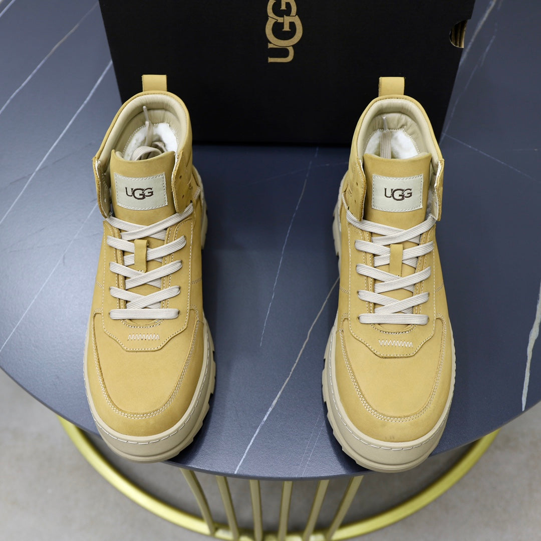 UGG Lug Sole High-Top Sneaker Boot – Sand & Cream