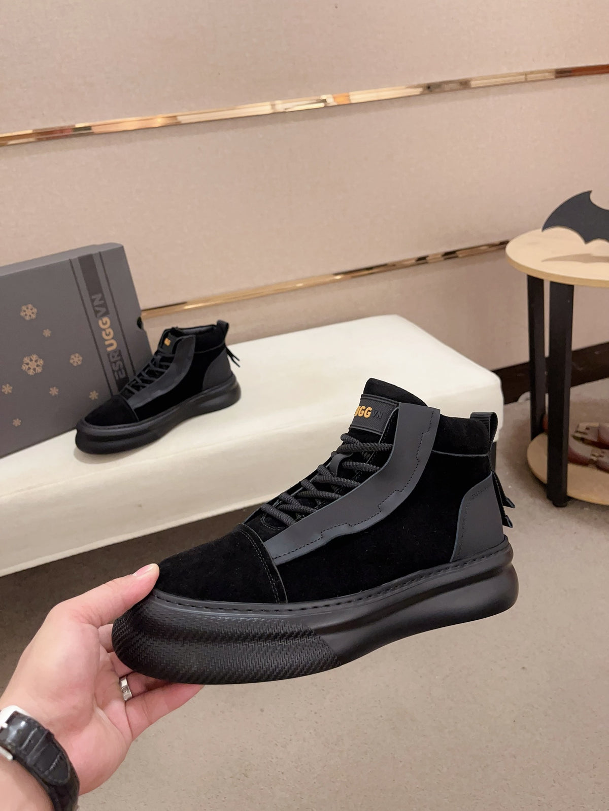 UGG Suede High-Top Skate Sneaker – Triple Black