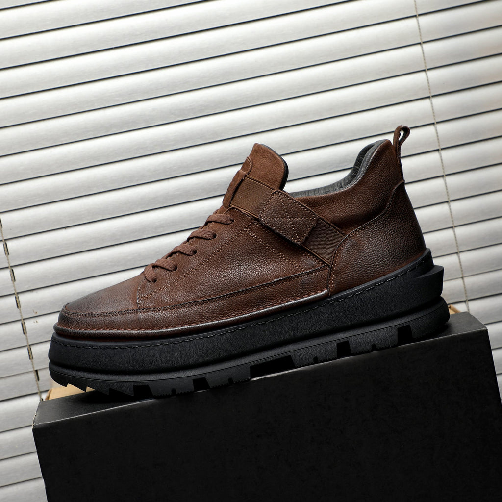 UGG Pebbled Leather Low-Top Sneaker – Chocolate Brown