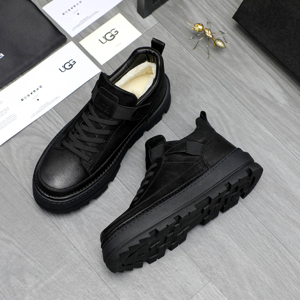 UGG Leather High-Top Sneaker – Triple Black