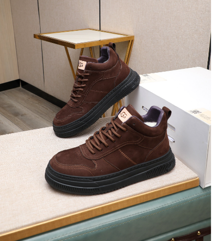 UGG High-Top Lace-Up Sneakers – Brown Suede