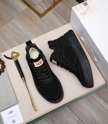 UGG High-Top Lace-Up Sneakers – All Black Suede