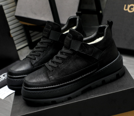UGG Leather High-Top Sneaker – Triple Black