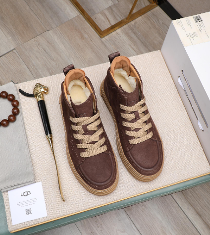 UGG High-Top Lace-Up Sneakers – Chocolate Brown & Gum