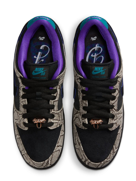 Nike SB Dunk Low x Dashawn Jordan - Snake Skin / Black / Fierce Purple