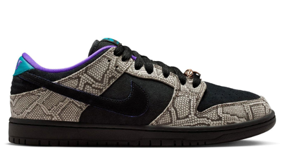 Nike SB Dunk Low x Dashawn Jordan - Snake Skin / Black / Fierce Purple
